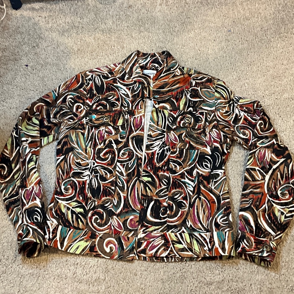 Chico's Multicolor Abstract Jacket